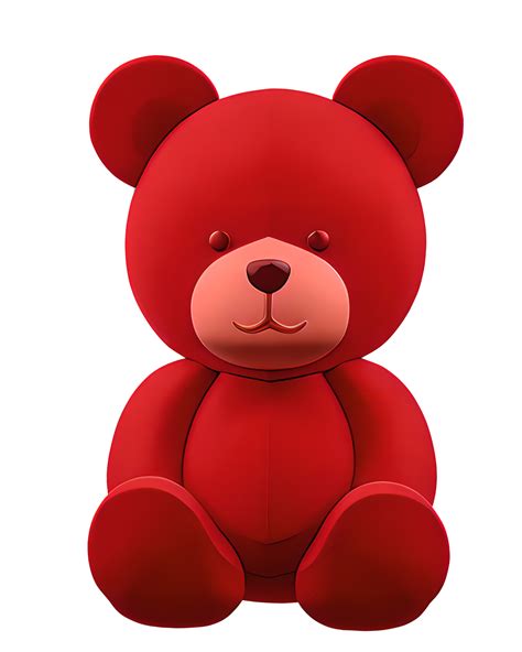 3D Illustration red teddy bear 37477311 PNG