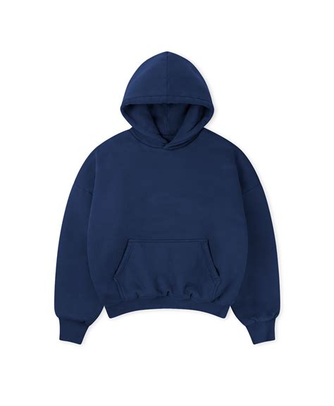 1000 GSM 'Navy Blue' Double Hoodie – Velour Garments