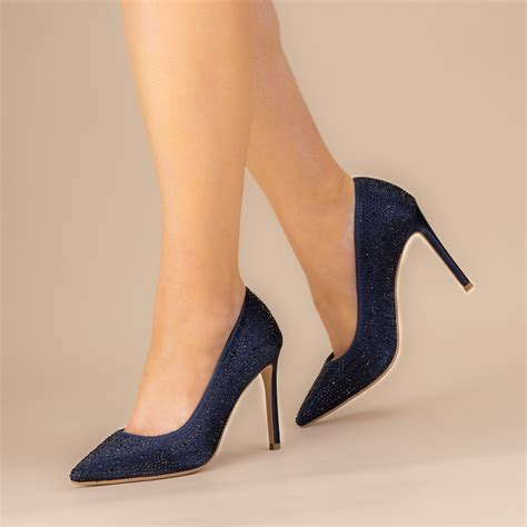 Navy Blue 3 Inch Heel Shoes 1950s Vintage Inspired Low Heel In Navy