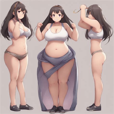 Curvy anime girl gaining weight sequence with clot by Sam24978 on ...
