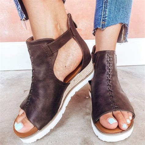 Herrnalise Women's Sandals Beach Slippers Summer Wedge Platform Arch ...