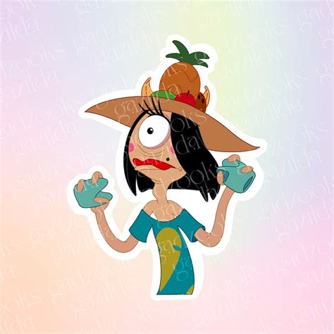 Disney Movie, Lilo & Stitch Sticker, Alien Auntie Pleakly, Hand-drawn, Waterproof, Unique ...