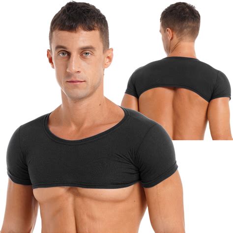 Mens Deep V-Neck Shirts Low Cut Stretch Basic Cotton Top Athletic ...