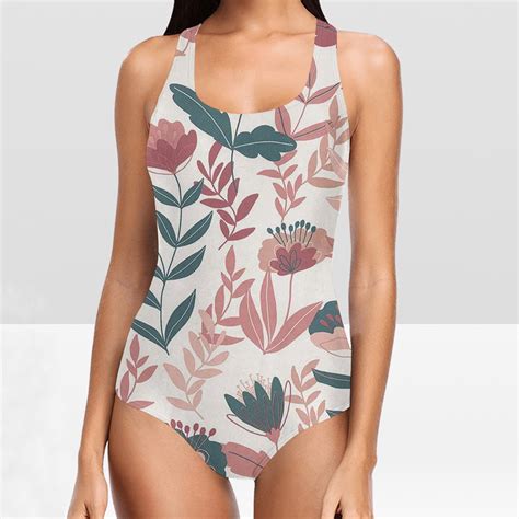 Danhjin Women's Slimming One Piece Swimsuits Floral Printed Tummys ...