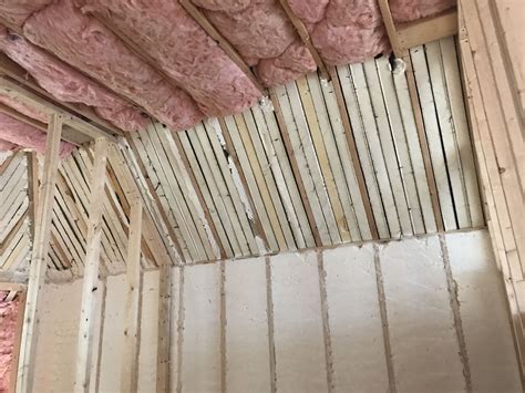 Hybrid system with spray foam in the knee walls, foam board on the roof ...