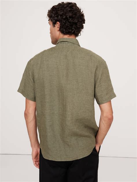Standard-Fit Linen Short-Sleeve Shirt | Banana Republic