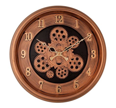 Buy De'rons Rotating Moving Gears Wall Clock Industrial Steampunk Real Moving Gear Designer Wall ...