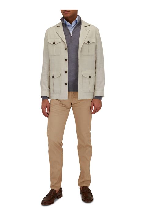 Atelier Munro - Medium Gray Merino Wool Quarter Zip Pullover