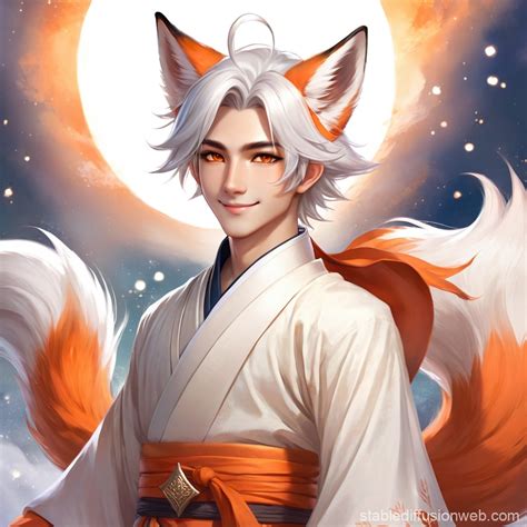Kitsune Dnd Character in Traditional Japanese Attire | Stable Diffusion ...