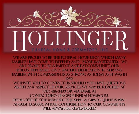 Hollinger Funeral Home & Crematory, Inc. | Mount Holly Springs PA