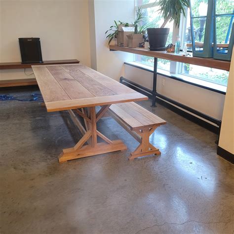 Fancy X-Brace Farmhouse Table and Bench | Ana White