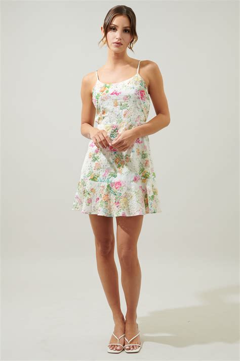 Sommerset Floral Eyelet Mini Dress – Sugarlips