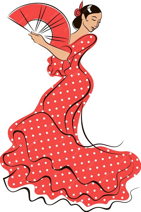 Premium Vector | Flamenco dancer woman dancing flamenco in spanish ...