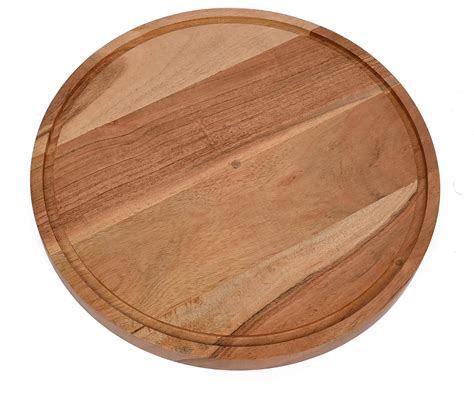 Amazon.com: NIRMAN Acacia Wood Round Wood Cutting Board with Juice ...
