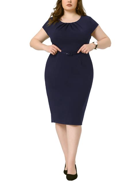 Agnes Orinda Women's Plus Size Office Dress 50s 60s Vintage Pencil ...