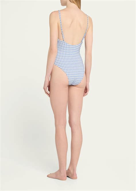 SIMKHAI Suni Gingham One-Piece Swimsuit - Bergdorf Goodman