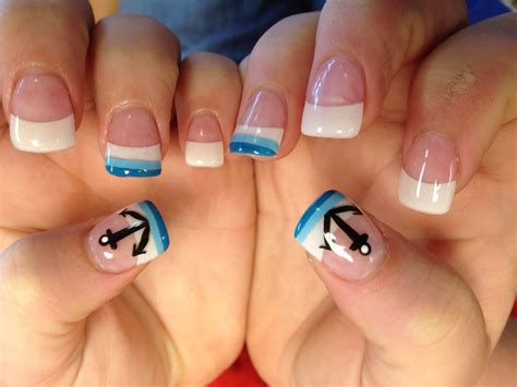 Anchor nails art @ Ocean Nails and Spa, FWB, FL. | Cruise nails, Beach ...
