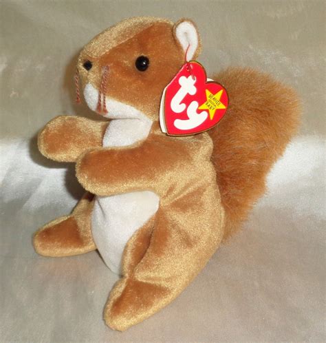 Ty Beanie Babies Baby 1996 Nuts Squirrel January 21 1996 W Error Tags ...