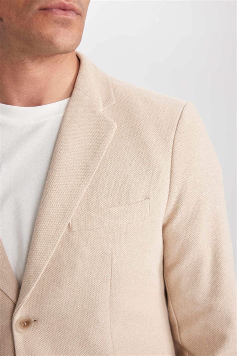 Beige MAN Slim Fit Lined Blazer 2799395 | DeFacto