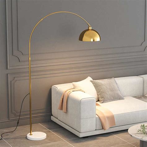 Modern Black / Gold Arch Fishing Pole Dome Floor Lamp | VAXLAMP