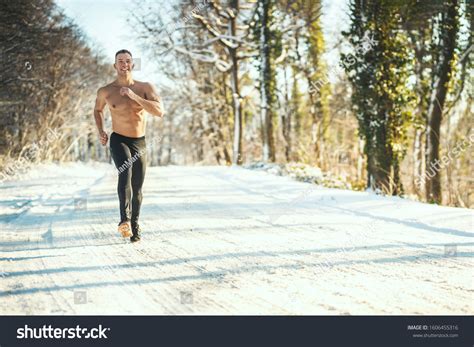 Active Young Naked Man Running Forest Foto Stok 1606455316 | Shutterstock