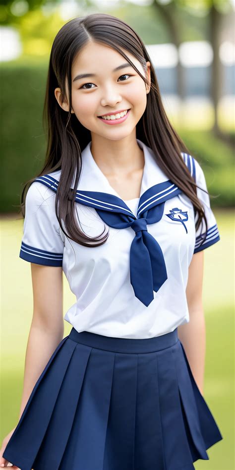 A close up of a young woman in a sailor outfit posing for a picture - SeaArt AI