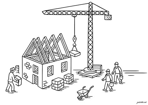 Dibujos para colorear de construction-et-travaux-de-chantiers para niños - Páginas de Obras de ...