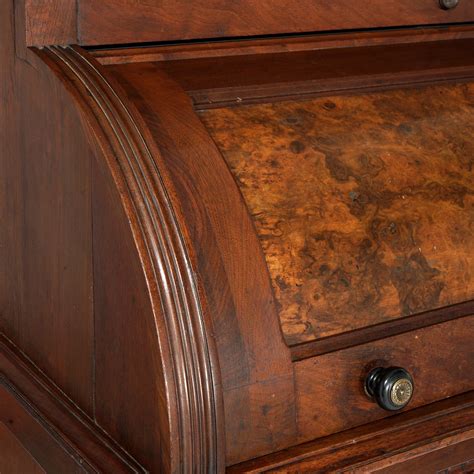 Antique Eastlake Walnut and Burl Cylinder Roll Top Secretary Desk ...