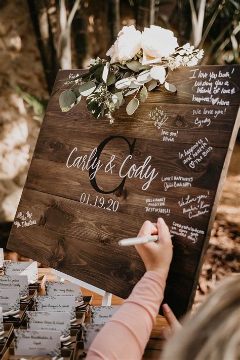 Wedding guest book sign monogram guestbook guest book wooden guest sign ...