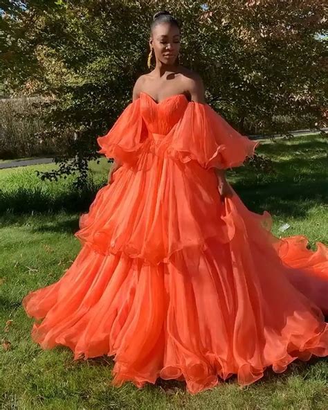 30+ Best Orange Dress Ideas You Will Totally Love | Orange prom dresses ...