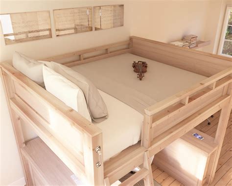 Queen Loft Bed Plans With Desk at Sienna Deeming blog