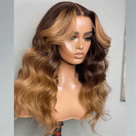 Ombre Highlights 1B/99J Body Wave HD Lace Wig | Celie Hair