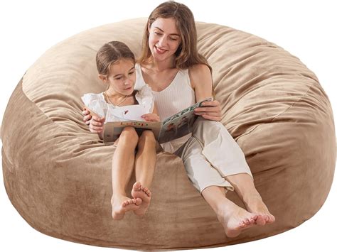 EDUJIN 5 ft XLarge Bean Bag Chair: 5' Memory Foam Filled Bean Bag ...