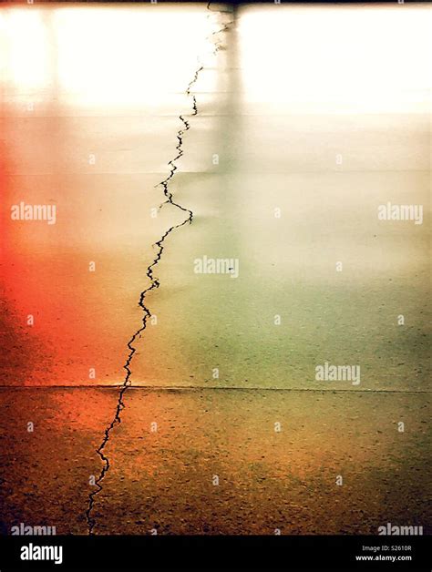 Huge crack in concrete floor, United States Stock Photo - Alamy