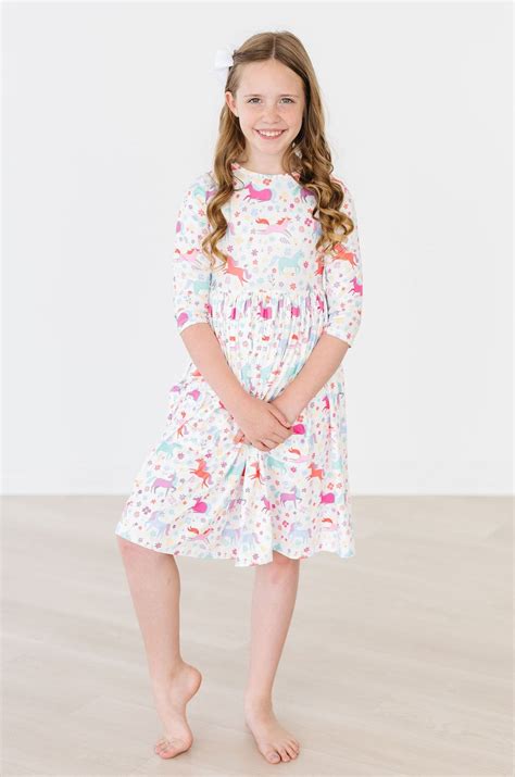 Unicorn Queen S/S Pocket Twirl Dress | Mila & Rose