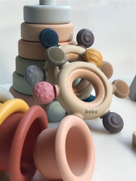 Sensory Silicone 360 Teether Ring | Silicone baby toys, Baby teething ...