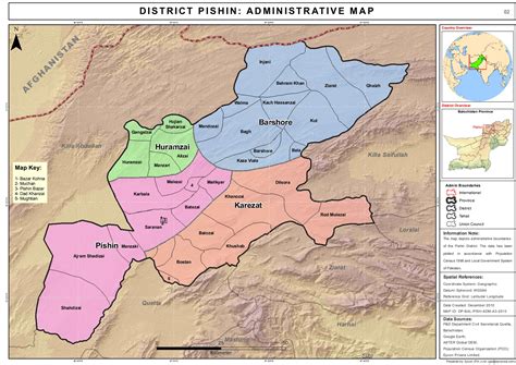 Map of District Pishin divided into Tehsils. | PDF