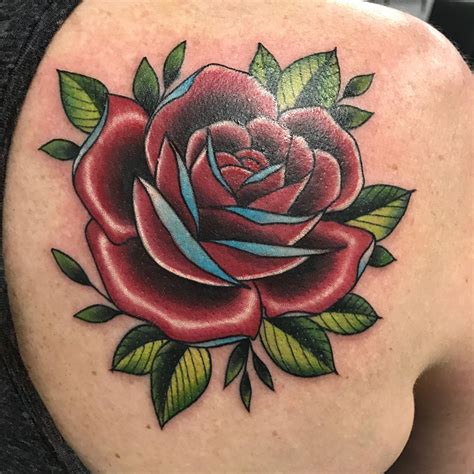 Western Traditional Rose Tattoos