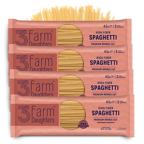Amazon.com : Three Farm Daughters High Fiber Pasta Spaghetti Pack ...