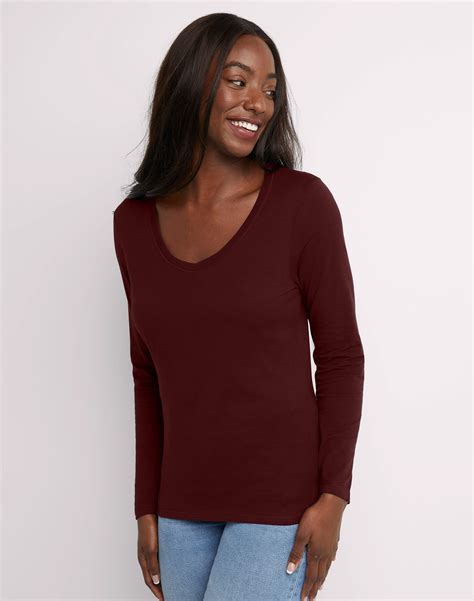 Burgundy long sleeve shirt womens online