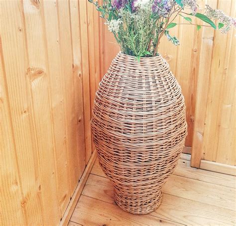 Tall Woven Rattan Floor Vase at Joyce Collins blog