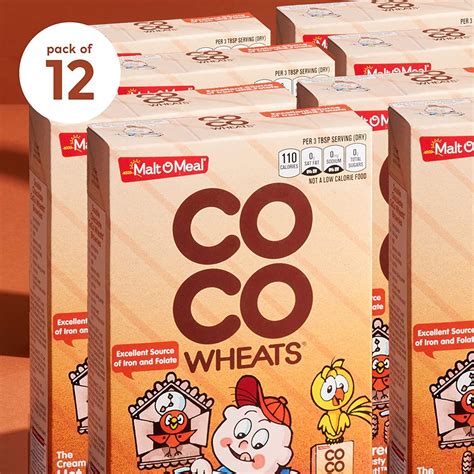 Malt-O-Meal Coco Wheats Hot Cereal 28 Oz (12 Pack) - Quick Cooking ...