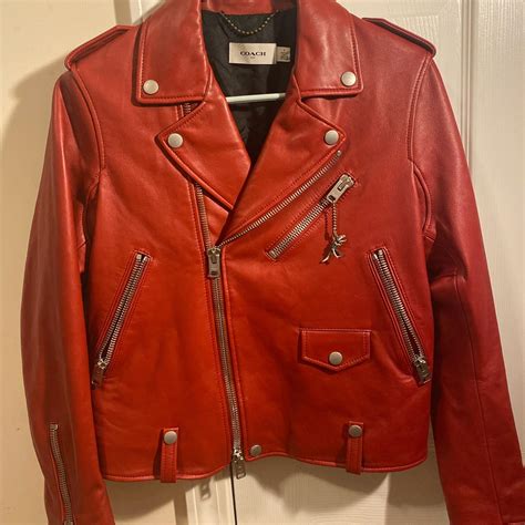 Coach Women's Red Jacket | Depop