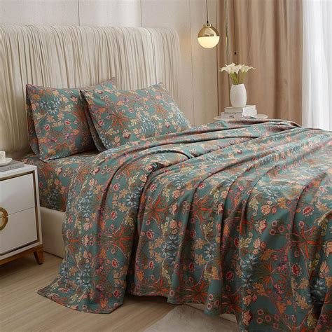 Amazon.com: Vintage Floral Full Sheets Set Boho Garden Flower Bed ...