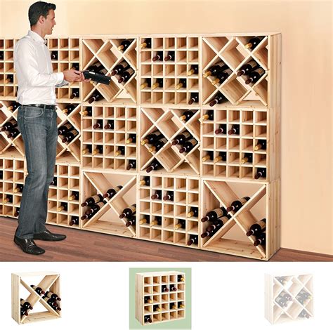 Wine rack system CUBE 52 nature module 3 "Separate shelf" H52 x W52 x ...