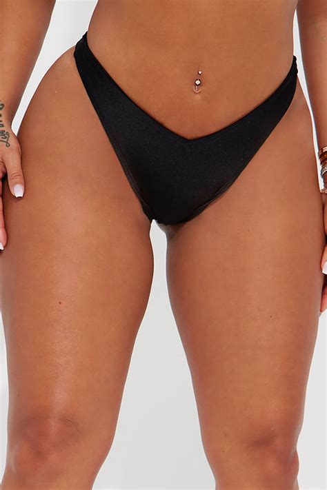 Mila Mid Rise Bikini Bottom - Black | Fashion Nova