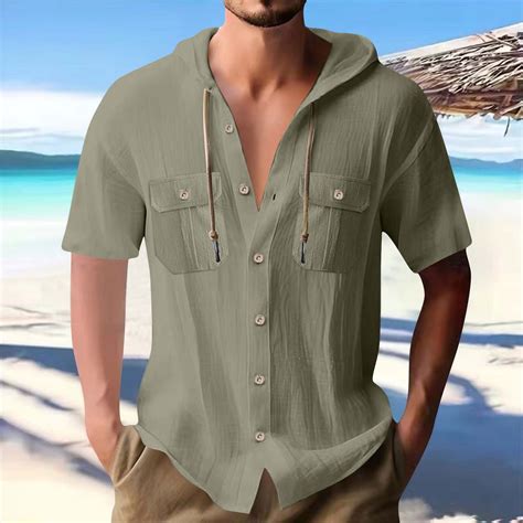 Mens Shirt Casual Shirts for Men Button Up Short Sleeve Shirts for Men ...