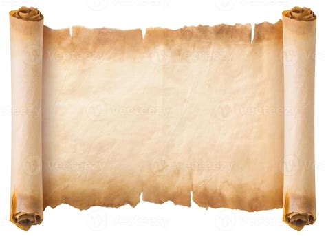 old parchment paper scroll sheet vintage aged or texture isolated on ...