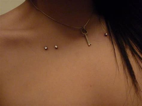 dermal anchors. | Collar bone piercing, Unique body piercings ...