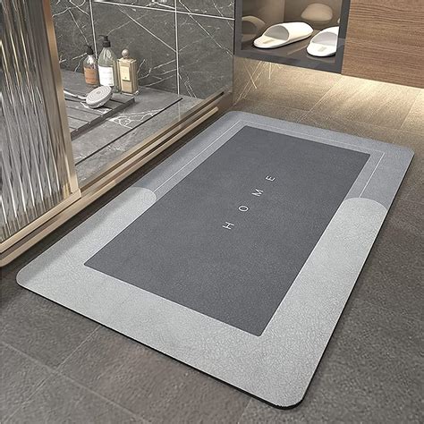 Absorbent Bath Mat Rug, Quick Drying Mat Silicone Magic Bath Mat Non ...